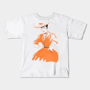 Lady in the orange dress Kids T-Shirt